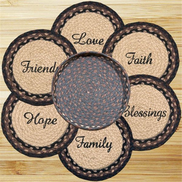 Earth Rugs Blessings Trivets in a Basket 56-313B